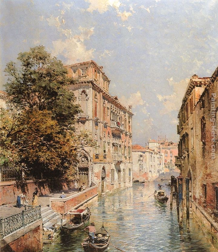 Franz Richard Unterberger A View in Venice, Rio S. Marina